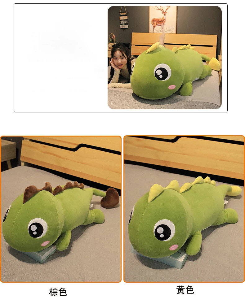 Jouets en peluche dinosaure 60cm, poupée en peluche, oreiller pour dormir, grande décoration, poupée animale, oreiller doux pour enfants, cadeaux d'anniversaire pour petite amie