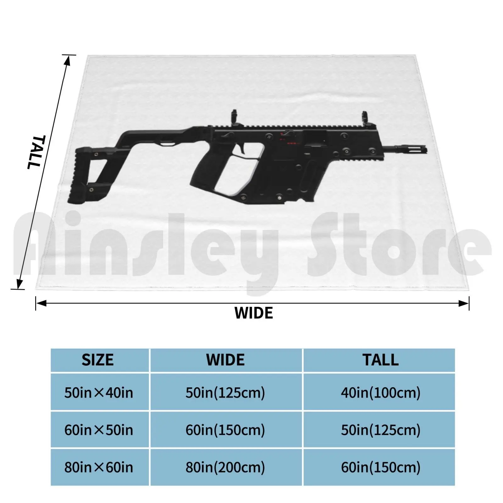 Kriss Vector Submachine Gun Blanket For Sofa Bed Travel Kriss Vector Submachine Rifle Firearm Gun Weapon Kriss