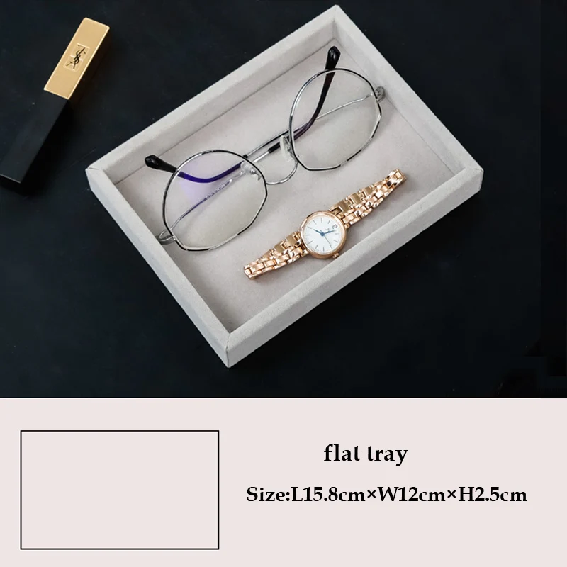 Wholesale Price Handmade  Jewelry Display  Jewellery Organizer Cosmetic Box Makeup Organizer Fully Wrapped High-grade Flannel