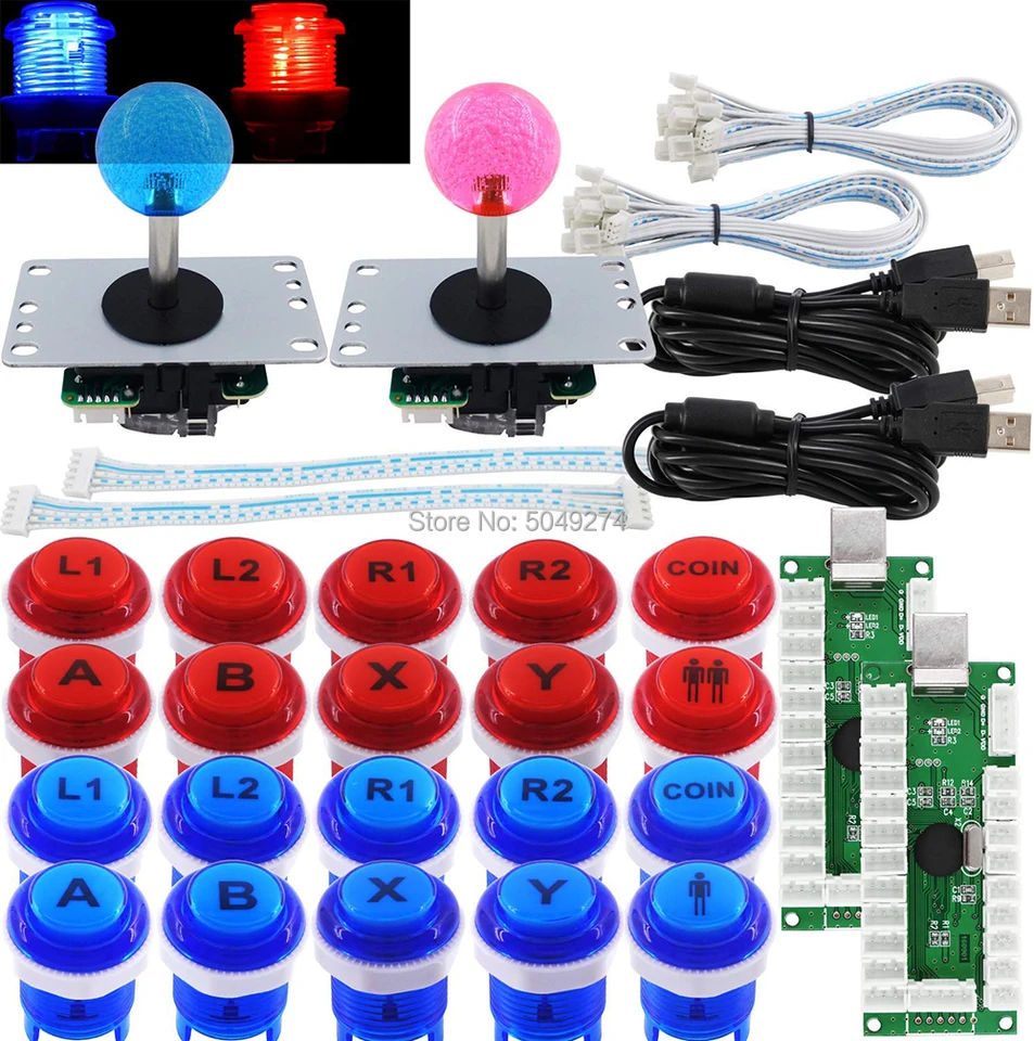 Arcade DIY Kit 1P 2P USB Zero Delay Encoder with Sanwa Joystick