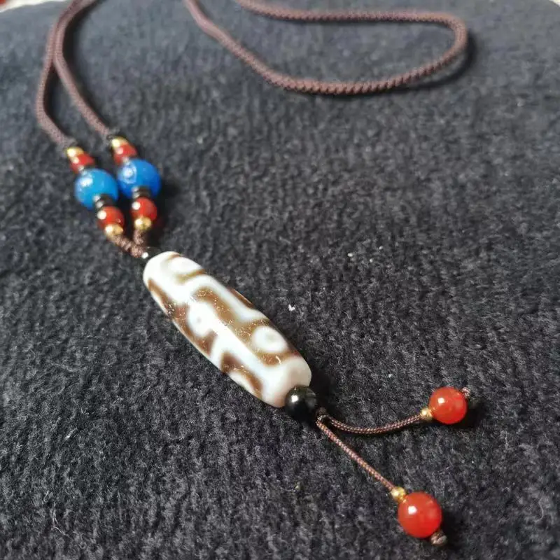 

Natural Dzi Bead Necklace Various styles turquoise agate Handmade rope folk-custom adjustable s925 silver jewelry Accessories