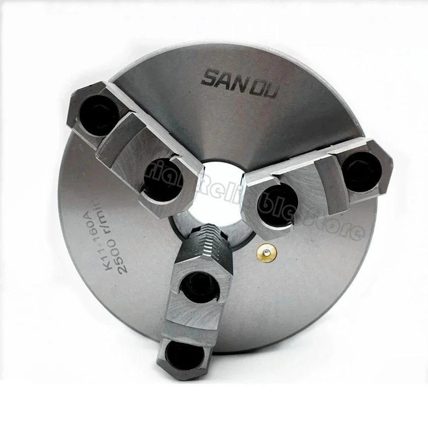 Sanou brand K11-160A 3 Jaws Lathe Chuck Collet Lathe Chuck Self Centering 160mm 6 Inch Manual Chuck