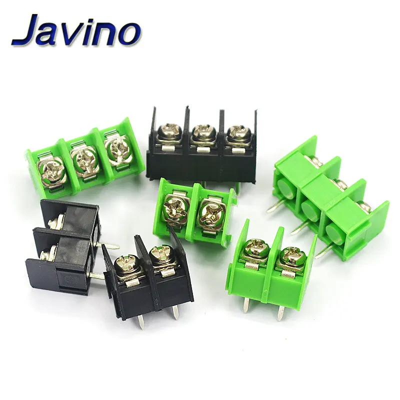 10PCS/lot 7.62 mm KF7.62 - 2P 3P 4P MG 762 - 2 3 4 Pin Can be spliced Screw Terminal Block Connector Black Green 7.62mm Pitch