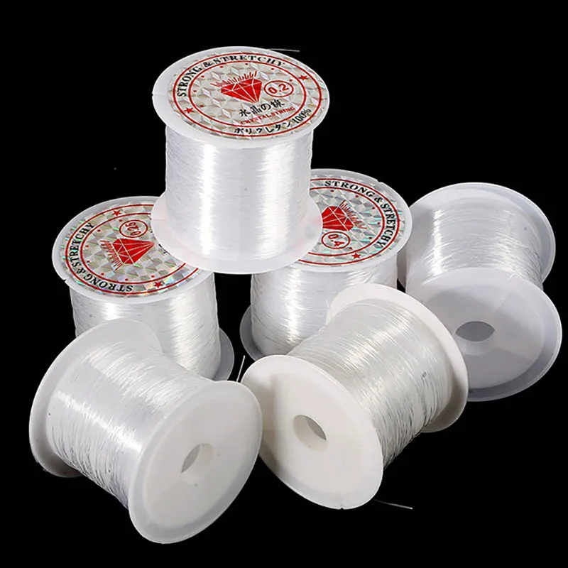 1roll Beading Cord 0.2mm/0.25mm/0.3mm/0.35mm 0.4mm 0.45mm 0.5mm 0.6mm Non-Stretch Transparent Fish Line Nylon Thread For Jewelry