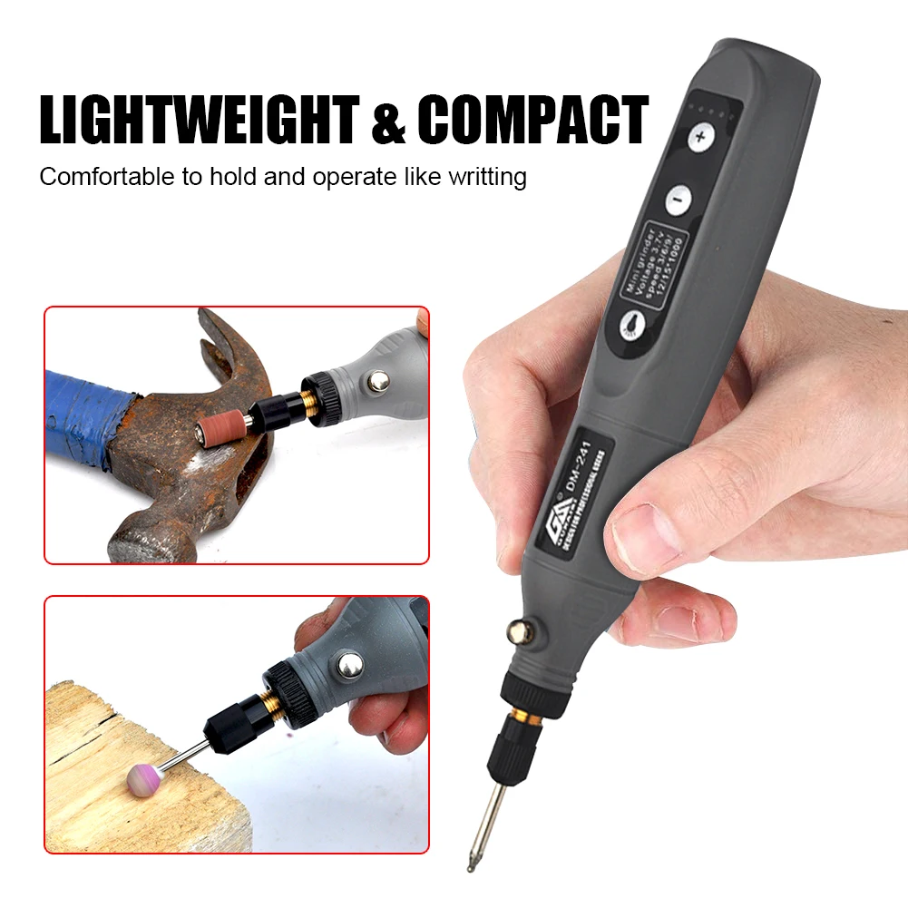 Mini Electric Grinder Set Cordless Drill Rotary Tool Wood Carving Pen For Milling Engraving 35W USB Charger LED Working Light