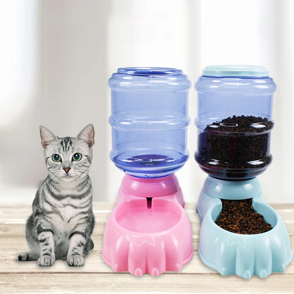 Dispensador de agua para mascotas, Alimentador automático para gatos, botella de agua para perros pequeños y medianos, tazón de alimentación para beber para mascotas, Gamelle Chien