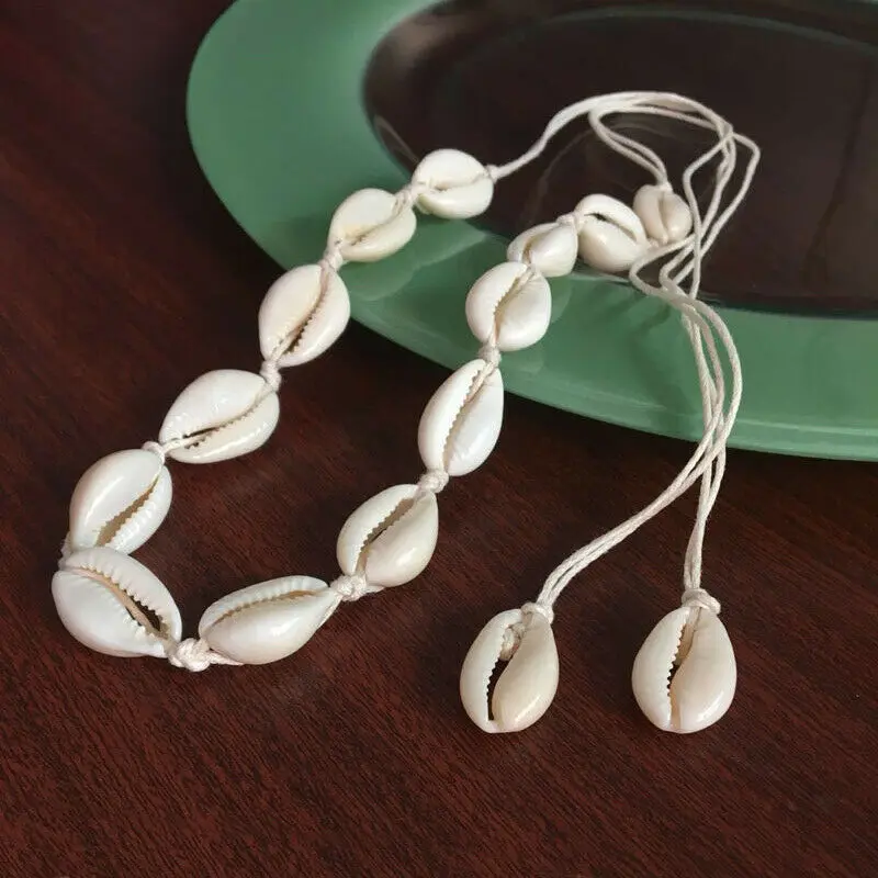 Bohemian Summer Beach Shell Choker Necklaces For Women Teens Girls Summer Fashion Jewelry Chained Shell Pendants Necklace