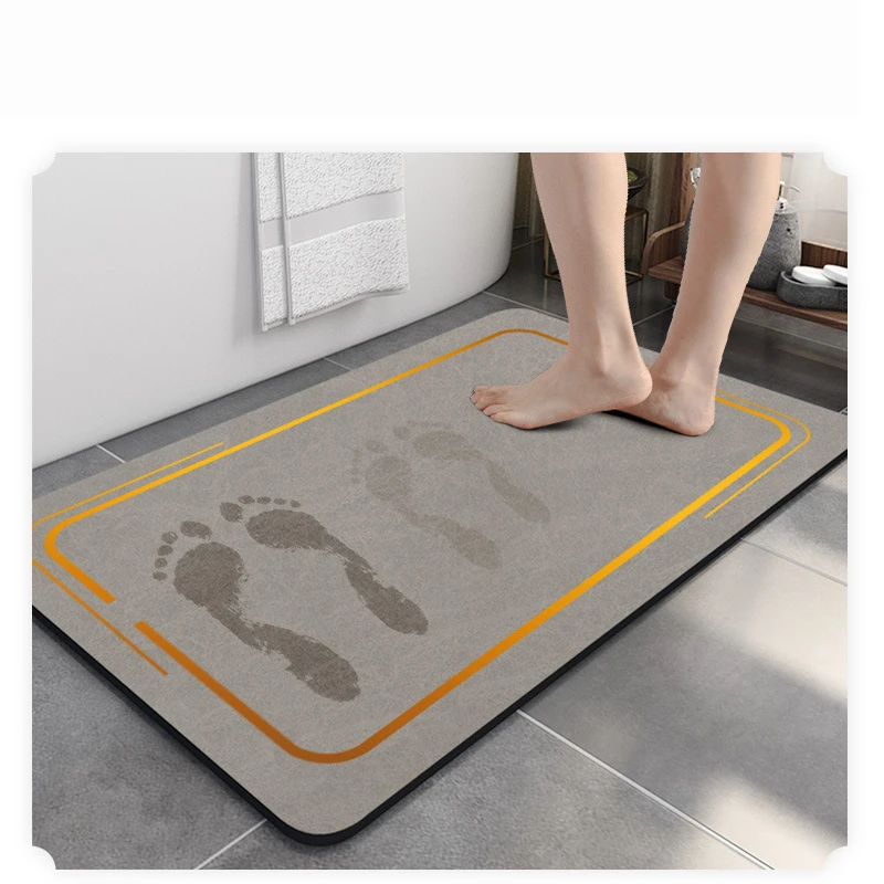 

Quickly Dry Bathroom Mat,Modern Home Bath Carpet, Toilet Bathtub Floor Rugs, Water Absorbent Shower Room Doormat, Rectangle Oval