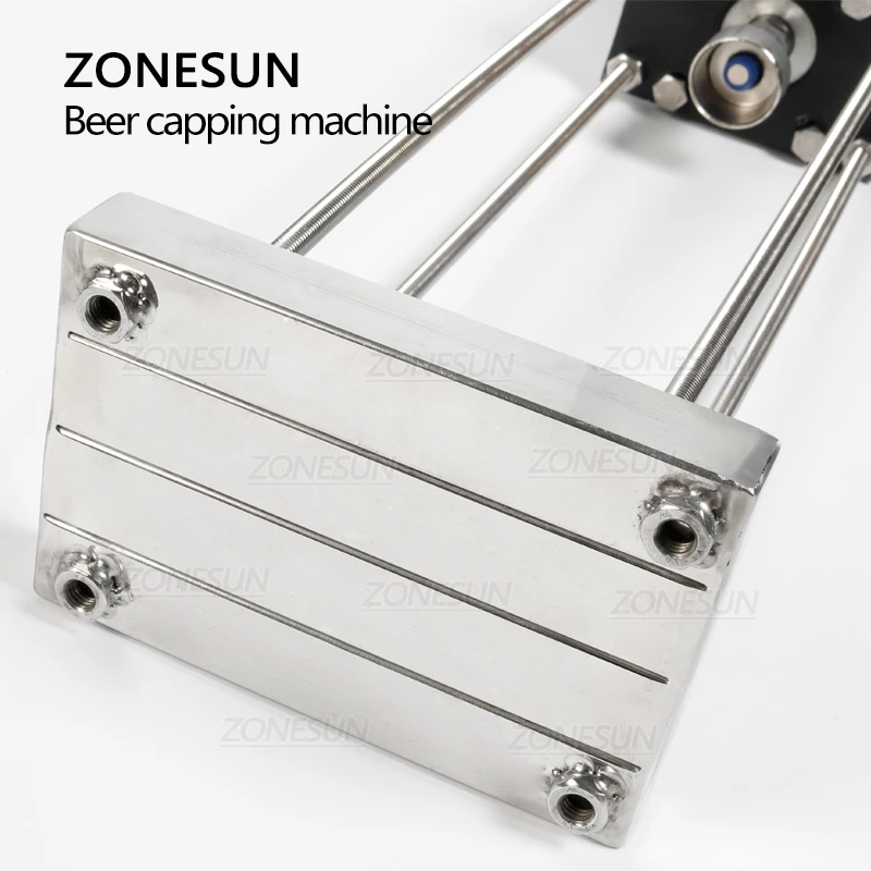 ZONESUN Pneumatic Semi-Automatic Beer Juice Soy Milk Drink Glass Bottle Cap Screwing Capping Machine