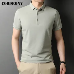 COODRONY Brand High Quality Summer Classic Pure Color Casual Short Sleeve Cotton Polo-Shirt Men Slim Soft Cool Clothing C5200S