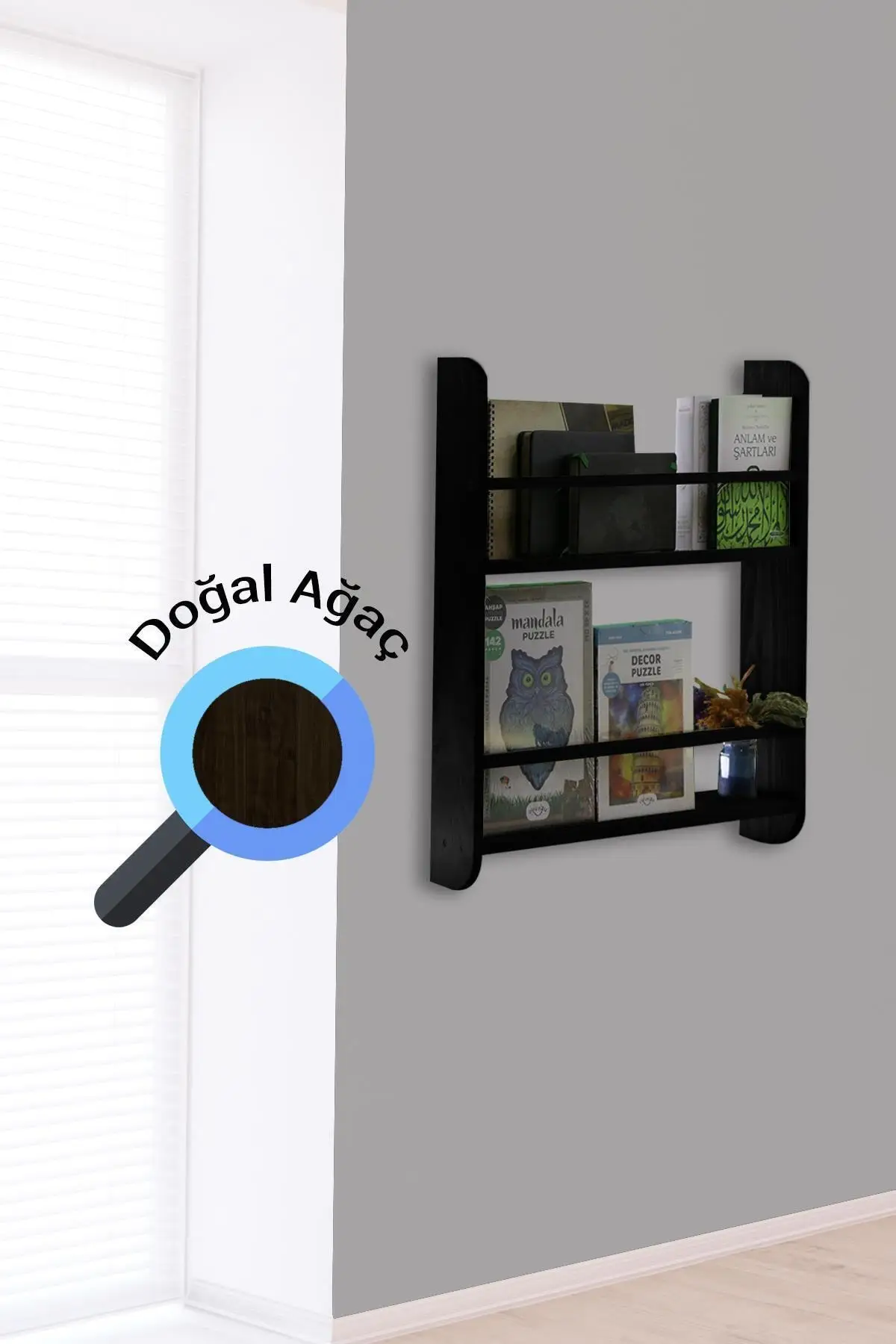 Rak Dinding Kayu Montessori-Rak Buku-Kamar Anak 2 Rak