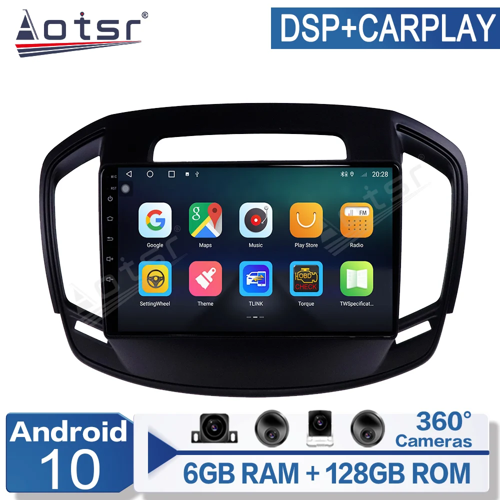 6+128G Android 13 For Opel Insignia 2014-2017 Car Multimedia Player Radio GPS Navigation Auto Stereo Recorder carplay DSP BT