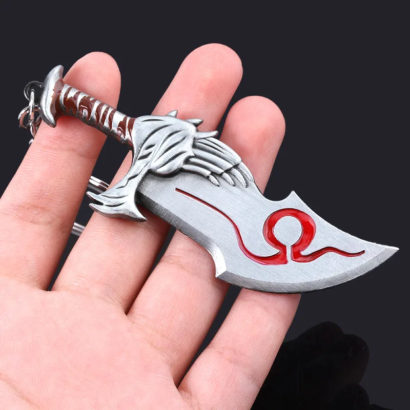 Game God Of War Keychain Role Kratos Weapons Chaos Blade Axe Knife High Quality Key Chain For Keys Men Car Women Bag Accessories