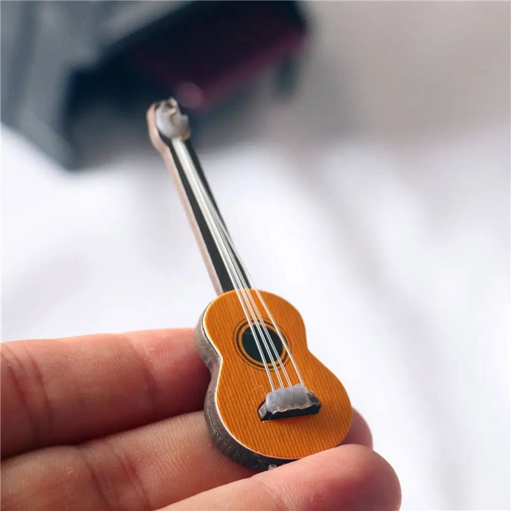 Doll Musical Instruments Miniature Violin Guitar Saxophone Trumpet Drum Microphone Piano Model For Dollhouse Accessories