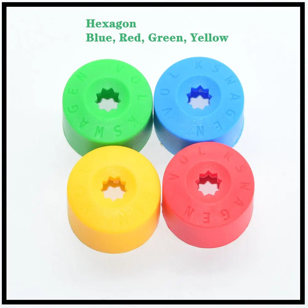 20PCS 17mm Inner Hexagon Yellow Green Red blue Optional Tire Screw Cap For VW Passat Golf Bora 1K0601173A 1K0 601 173 A