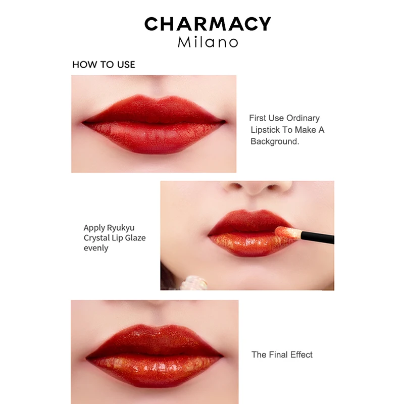 CHARMACY Chameleon Lipgloss Glitter Lip Plump Shiny Shimmer Lip Sparkle Duochrome Lip Tint Moisturizing Gloss Lipstick Makeup