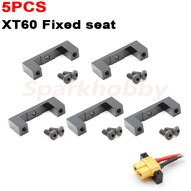 5PCS XT60 Plug Fixed base Bracket Mount Seat Plug Holder Base with Screws  CNC Craftsmanship Aluminum Alloy for RC Drone ACCS