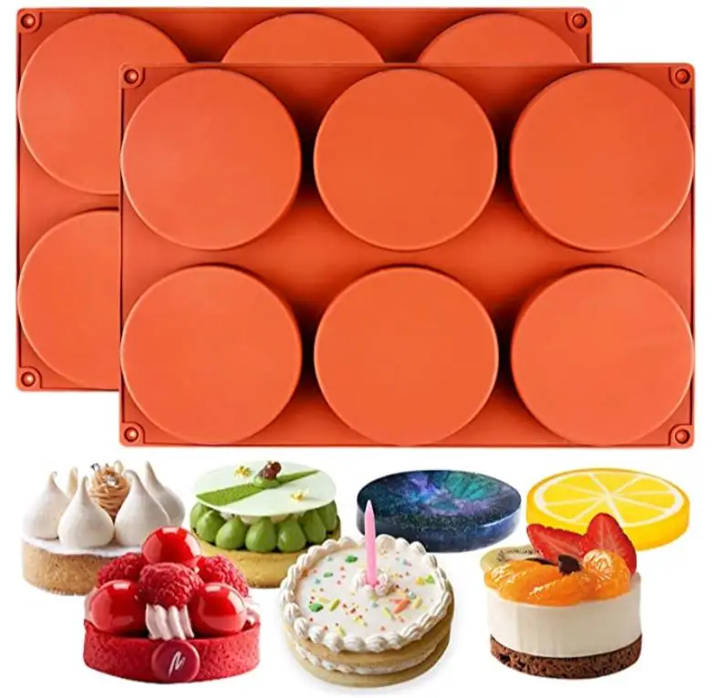 

Cylinder Baking 3D Mould Silicone Molds for Muffin Cupake Dessert Round Molds Pastry Chocolate Soap 6 Cavity Bakeware