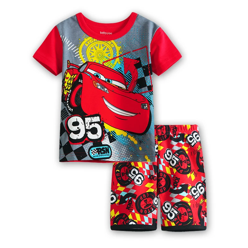 Summer Boys Girls Pajamas Sets Cars Cartoon Cotton Children Boy Girl Sleepwear Nightwear Kids Lightning Mcqueen Pyjamas Suit