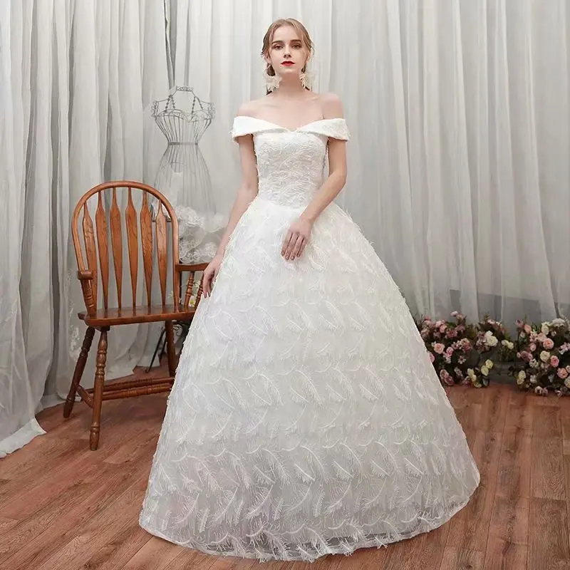 웨딩 드레스 паа기사 Vestidos Robe Longue Robe De Soiree 신부 로브 드 Mariage 간단한 오프 어깨