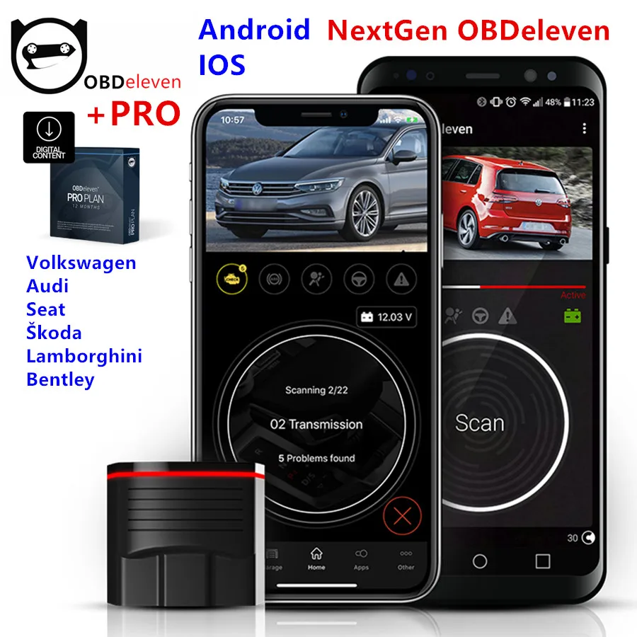 OBDeleven PRO  OBD11 OBD eleven Obdelevent Nextgen DeviceOBD2 Diagnostics Volkswagen For IOS VW Polo Golf /BMW/Audi /Seat /Skoda