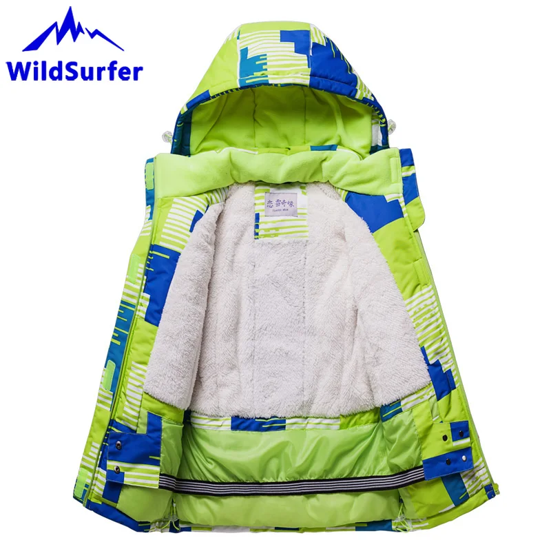 USB Heating Children Skiing Jackets Winter Boys Girls Windproof Warm Snow Ski Jackets Child Snowboard Suits W305