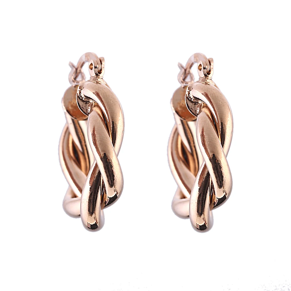 Dubai Gold Africa Twill Circle Round Hoop Earrings For Women Ear Buckle Indonesia Nigeria Congo Party Gifts Fashion Jewelry