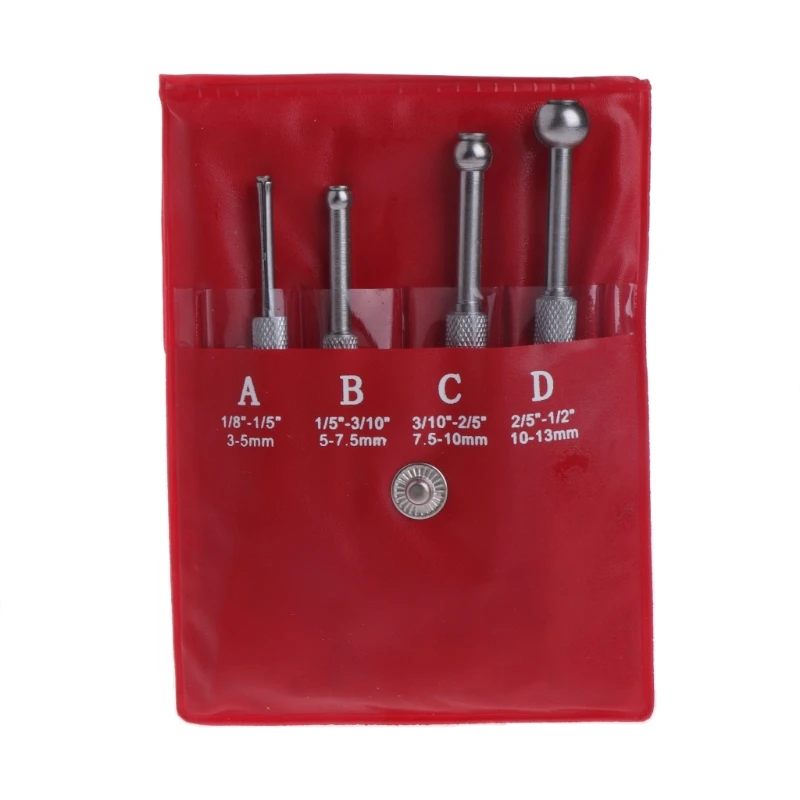 OOTDTY 4x Small Hole Bore Gauge Set Full Ball Type Gage 1/8~1/2