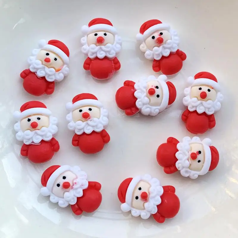 DIY 20 pieces resin flat back Santa Gift scrapbook decoration kawaii resin flatback