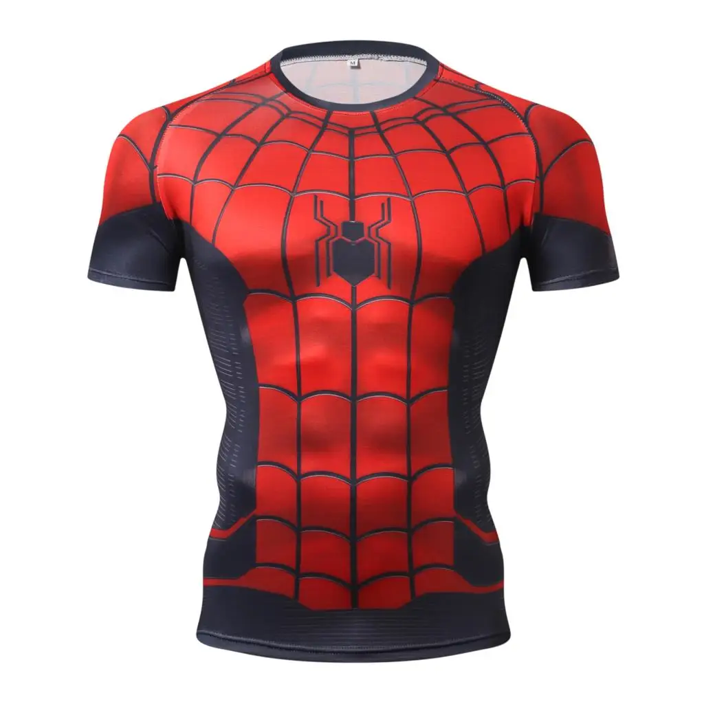 New Hot Sale Comics Fashion T Shirt Men  Summer Compression 3D Printed Men T-Shirt Exercise Fitness Clothing Tops Tees