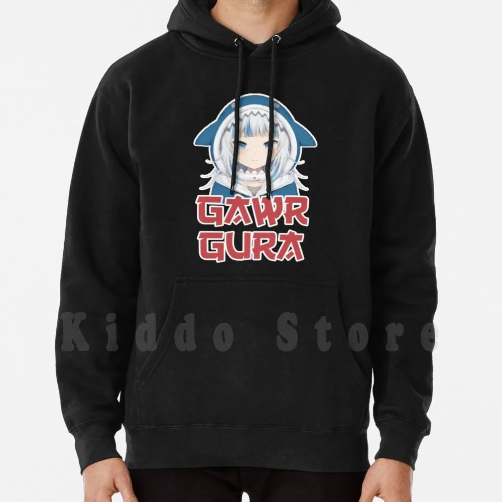 Anime Shark Girl 2 Hoodies Long Sleeve Hololive Gawr Gura Vtuber Anime Gura Virtual Youtuber Gawr Mori