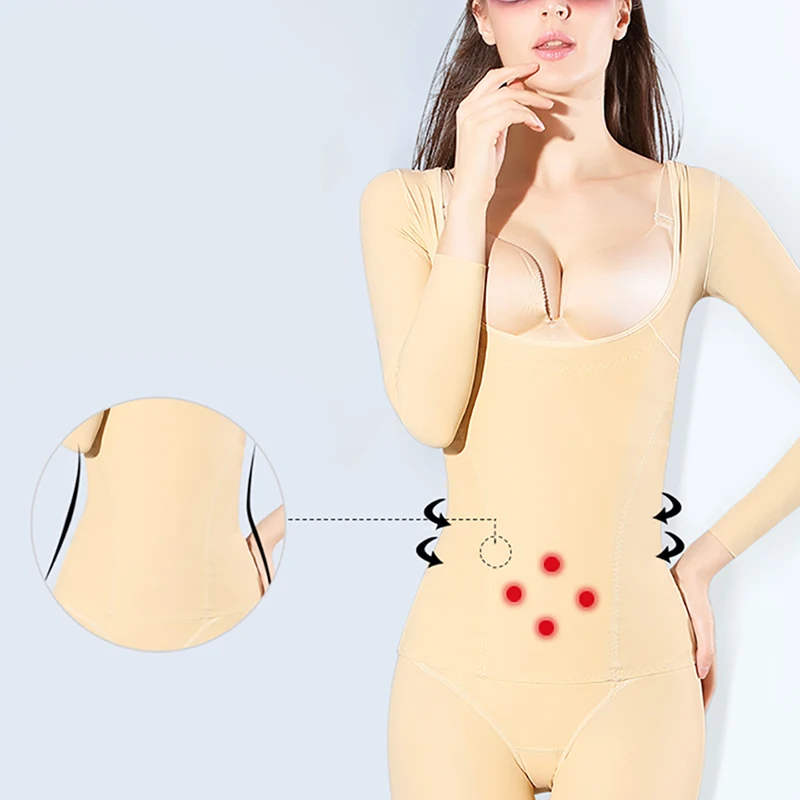 Full Bodysuit Shapwear Set Postpartum Recovery Jumpsuit Control Pants Slimming Body Shaper Flat Belly Woman Underwear