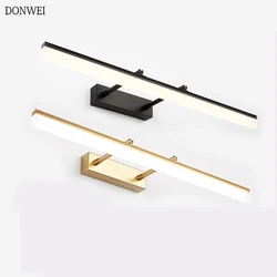 Luz Led moderna para espejo de pared, lámpara de 40CM y 50CM para baño, tocador montado en la pared, color negro, plateado y dorado, para maquillaje