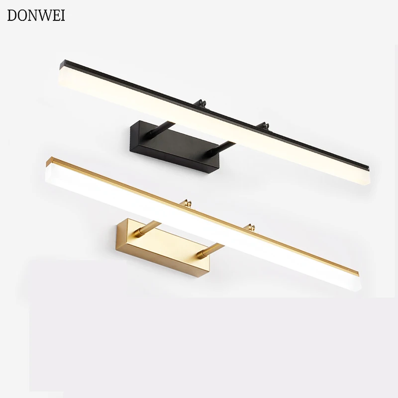 Modern Led Mirror Wall Light Bathroom Toilet Wall Lamp 40CM 50CM Black Silver Gold Wall Mounted Vanity Light Makeup Mirror light