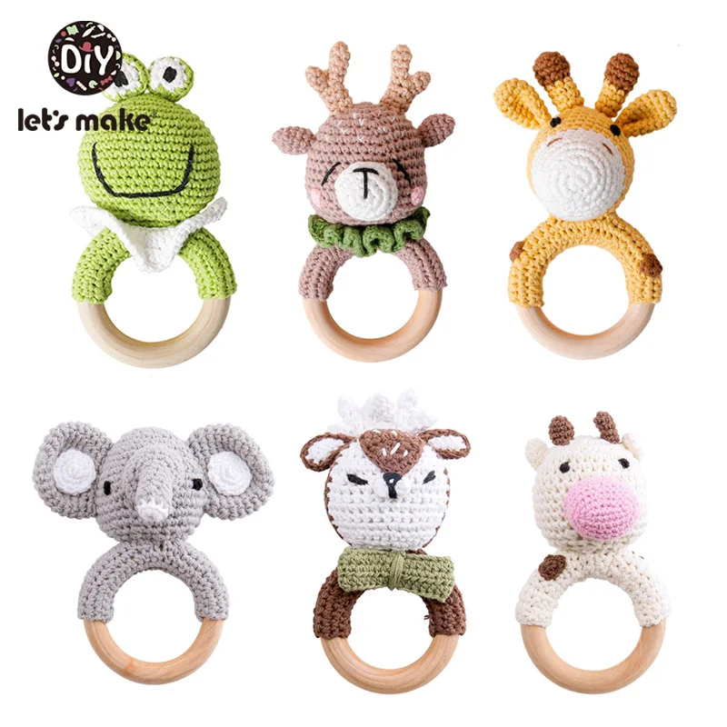 1 Móc Amigurumi Móc Bằng Voi Con Cú Lục Lạc Chuông Tùy Chỉnh Sơ Sinh Núm Vú Giả Kẹp Montessori Cho Bé Đồ Chơi Giáo Dục Cho Bé Lục Lạc Sản Phẩm