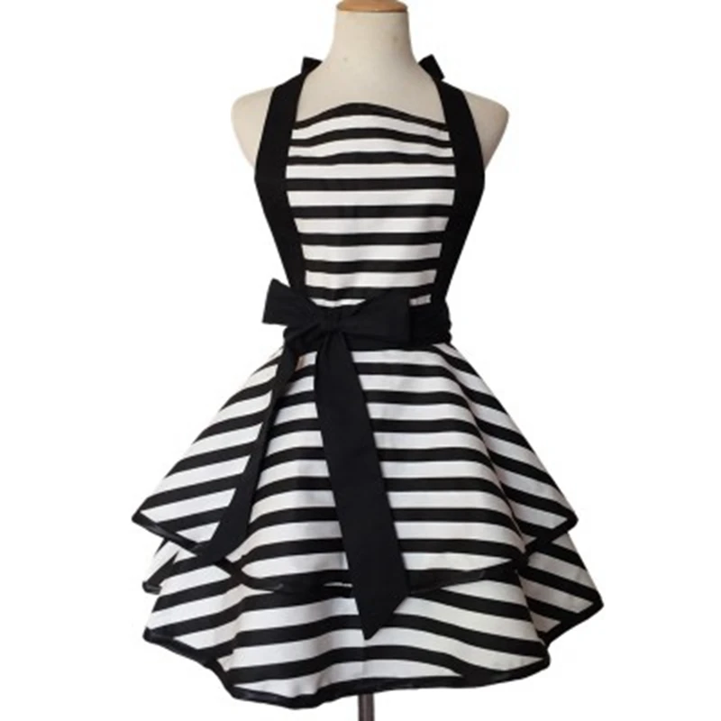 Piękny kochanie czerwony Retro fartuchy kuchenne kobieta dziewczyna bawełna Polka Dot gotowanie Salon Vintage fartuch sukienka boże narodzenie