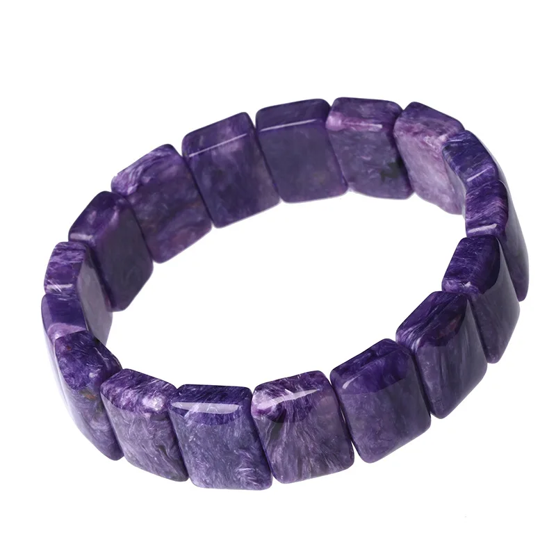 12*16mm AAA Genuine Natural Stone Purple Charoite Stretch Bracelet