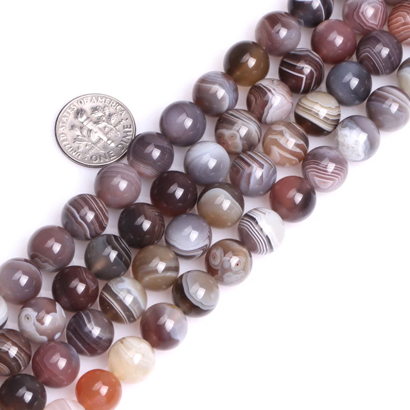 Natural Stone Botswana Sardonyx Agates Round Loose Beads 6 8 10 12 14MM 15\