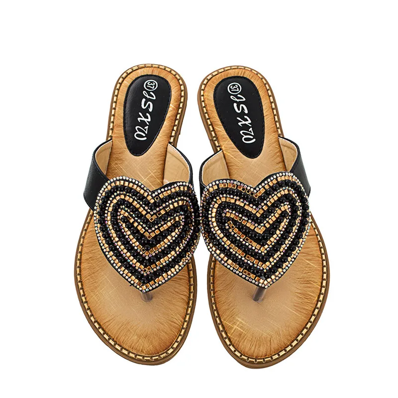 New Outside Heart-shaped Women\'s Slipper Summer Beach Slipper Female Casual Non-slip Flat Flip Flops Women Shoes House Slippers