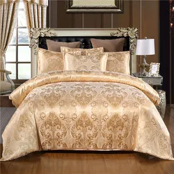 Claroom Jacquard Bedding Set Queen King Size Duvet Cover Bed set Quilt High Quality Luxury Gold Colour 2/3pcs Comforter
