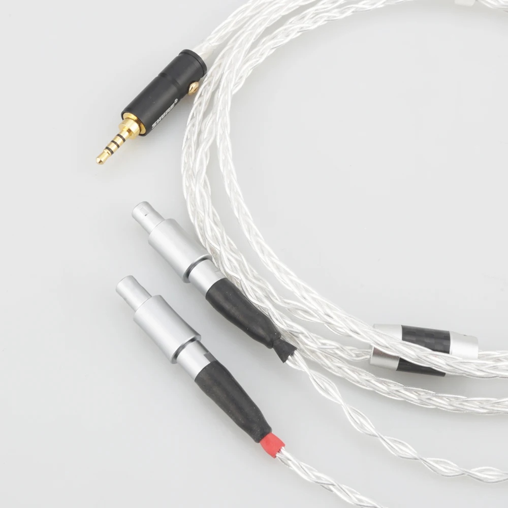 Audiocrast 2.5/3.5/4.4Mm/6.35/XLR Cân Bằng 8 Nhân Mạ Bạc Tai Nghe Cáp Nâng Cấp Cáp forHD800 HD800S HD820