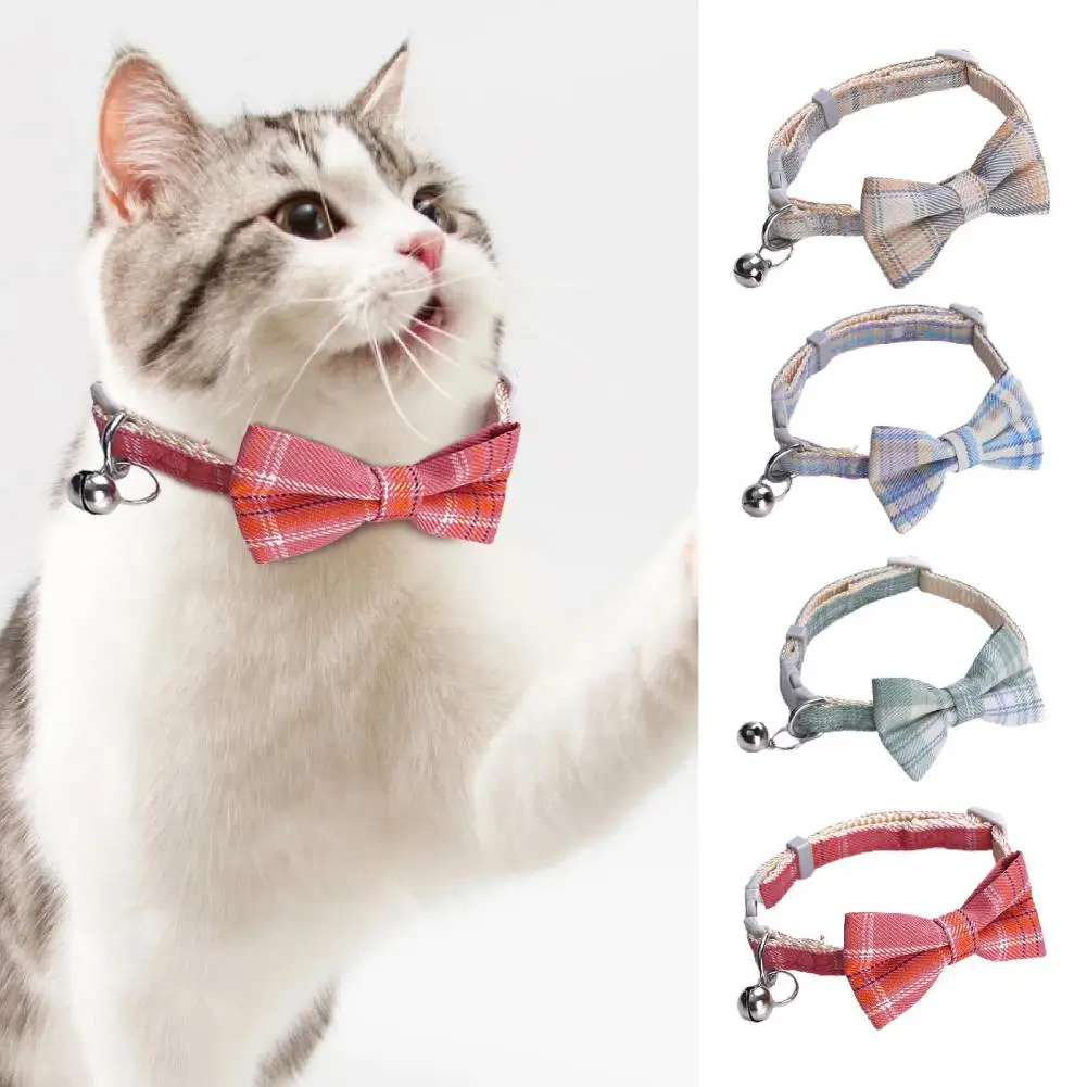 Pet Necklace  Attractive   Fashion Pet Dogs Cats Butterfly Bows Collar with Bell  Cat Collar Lovely