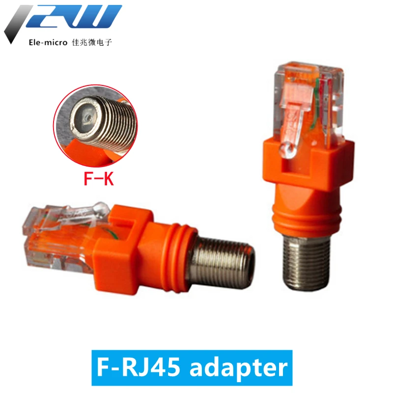 1/2Pc F-Type Connectors RF Female to RJ45 Male Coaxial Barrel Coupler Adapter Coax Adapter RJ45 To RF Connectors BNC-RJ45/F-RJ45