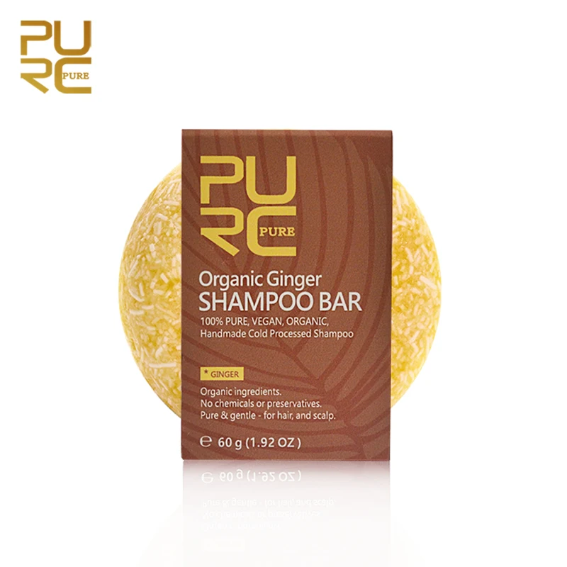 PURC Organic Handmade Cold Processed Ginger Shampoo Bar No Chemicals Vegan