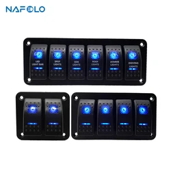 2 4 6 Gang Dual LED Marine Barca Rocker Switch Panel per il Camion Barca Auto Interruttore Sul Pannello Presa Accendisigari Circuito breaker