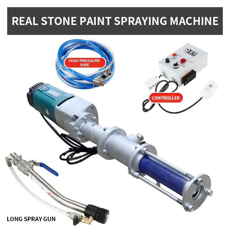 Multifunctional 2200W portable real stone paint spraying machine Putty fireproof coating mortar high pressure exterior wall