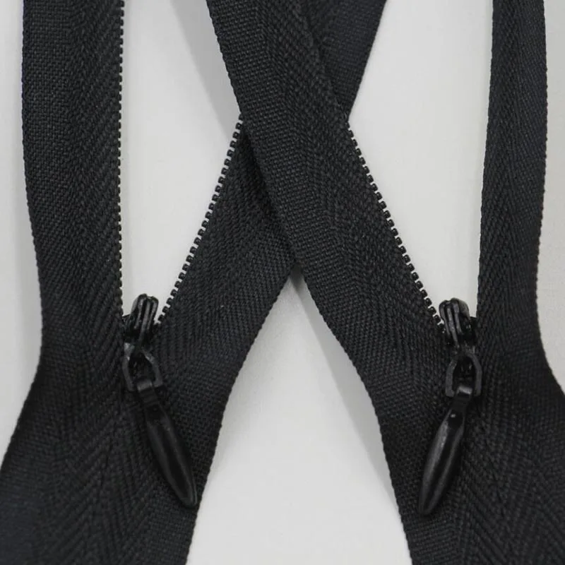 8pcs 3# Invisible Zipper Zip Zipp 20 28 35 40 45 50 55 60 65 cm Long Black White Nylon Ziper Zips Zippers For Sewing Clothes