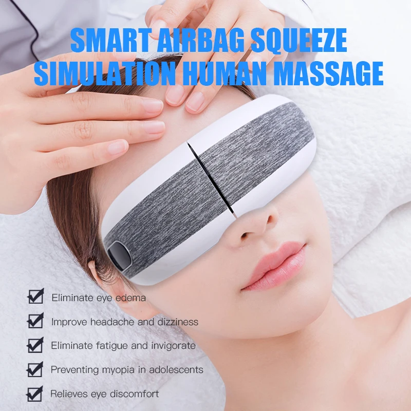 Massager Voor Eye Smart Luchtdruk 180 Graden Vouw Verwarmd Bril Anti Rimpels Eye Massage Met Muziek Gezondheidszorg Gereedschap ontspannen