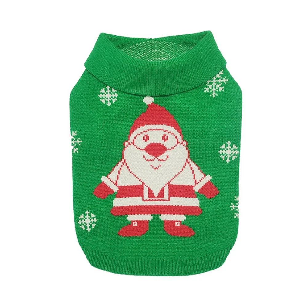 Christmas Dog Clothes Winter Warm Dog Coat for Small Dogs Santa Claus Knitted Pet Clothes for French Bulldog Chihuahua Yorkies