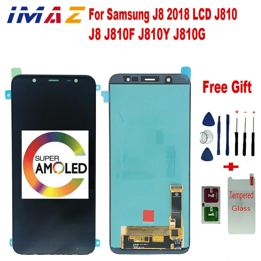 IMAZ SUPER AMOLED 6.0” LCD For Samsung Galaxy J8 2018 J810 J810F LCD Display Touch Screen Digitizer Assembly For J8 J810M/Y LCD